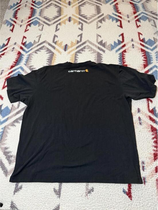 Carhartt Logo Graphic Black Tee Mens XL Original Fit Cotton Casual Workwear - Picture 6 of 6